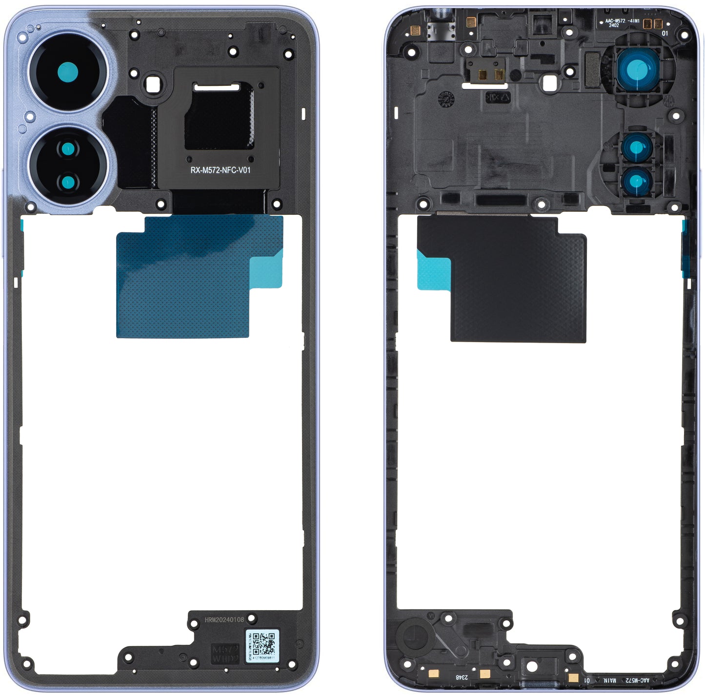 Střední kryt Xiaomi Poco C65, Fialový, Service Pack 560003C3UP00