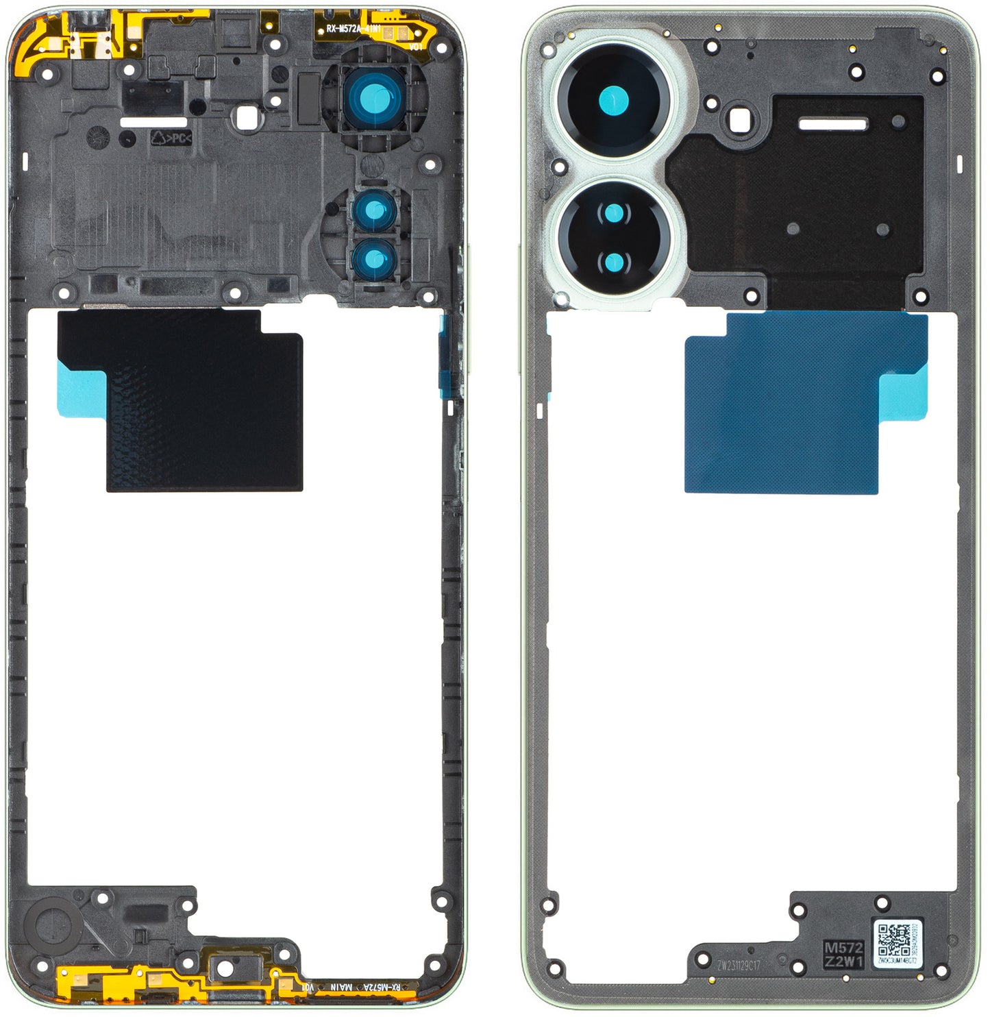 Střední kryt Xiaomi Redmi 13C, Zelená (Clover Green), Service Pack 560004C3UA00