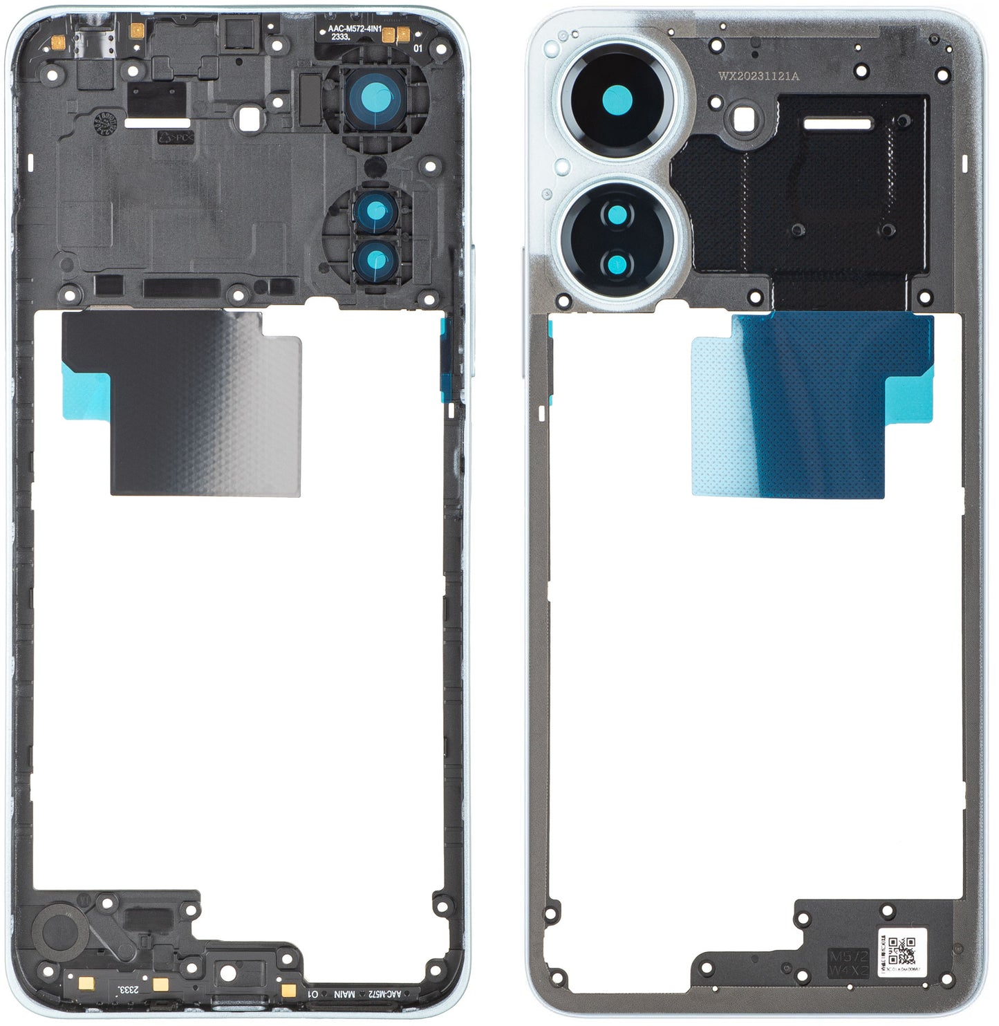 Střední kryt Xiaomi Redmi 13C, Bílá (Glacier White), Service Pack 560003C3UA00