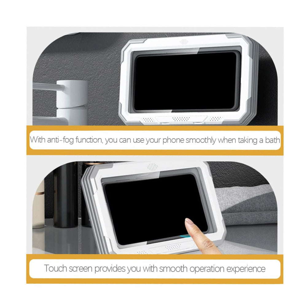 Nástěnné pouzdro s dotykovou membránou Techsuit LC-888 pro telefon, vodotěsné, šedé