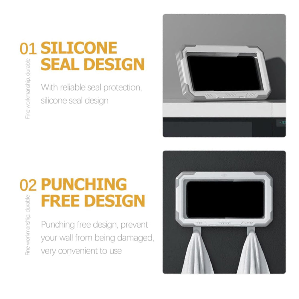 Nástěnné pouzdro s dotykovou membránou Techsuit LC-888 pro telefon, vodotěsné, šedé