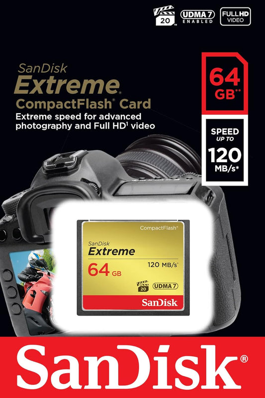 Paměťová karta CompactFlash SanDisk Extreme, 64Gb, UDMA 7 SDCFXSB-064G-G46
