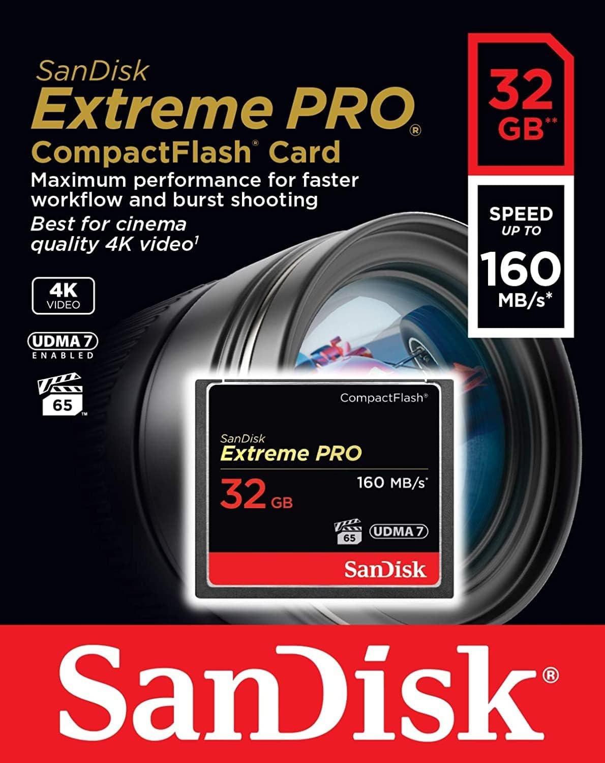 Paměťová karta CompactFlash SanDisk Extreme Pro, 32GB, UDMA 7 SDCFXPS-032G-X46