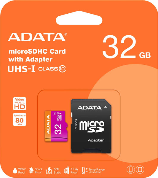Paměťová karta Adata microSDHC, 32Gb, Class 10 / UHS-1 U1, s adaptérem AUSDHDH32GUICL10-RA1