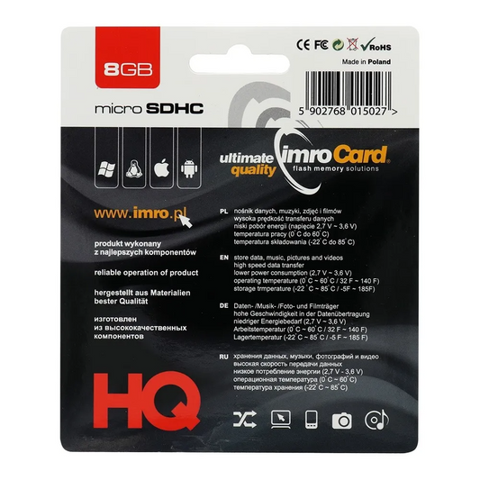 Paměťová karta microSDHC Imro, 8Gb, třída 4