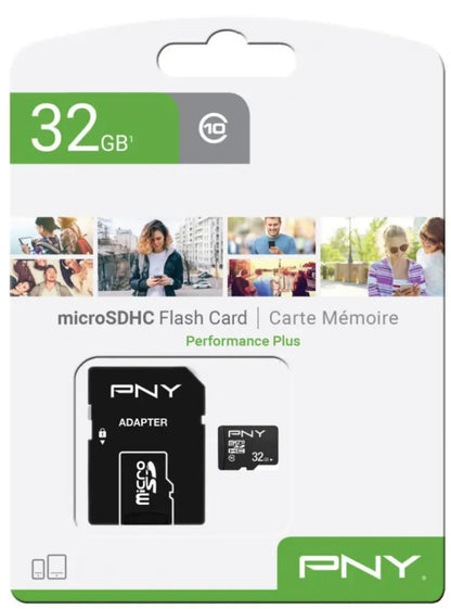 Paměťová karta microSDHC PNY Performance Plus, 32Gb, Třída 10, S adaptérem P-SDU32G10PPL-GE