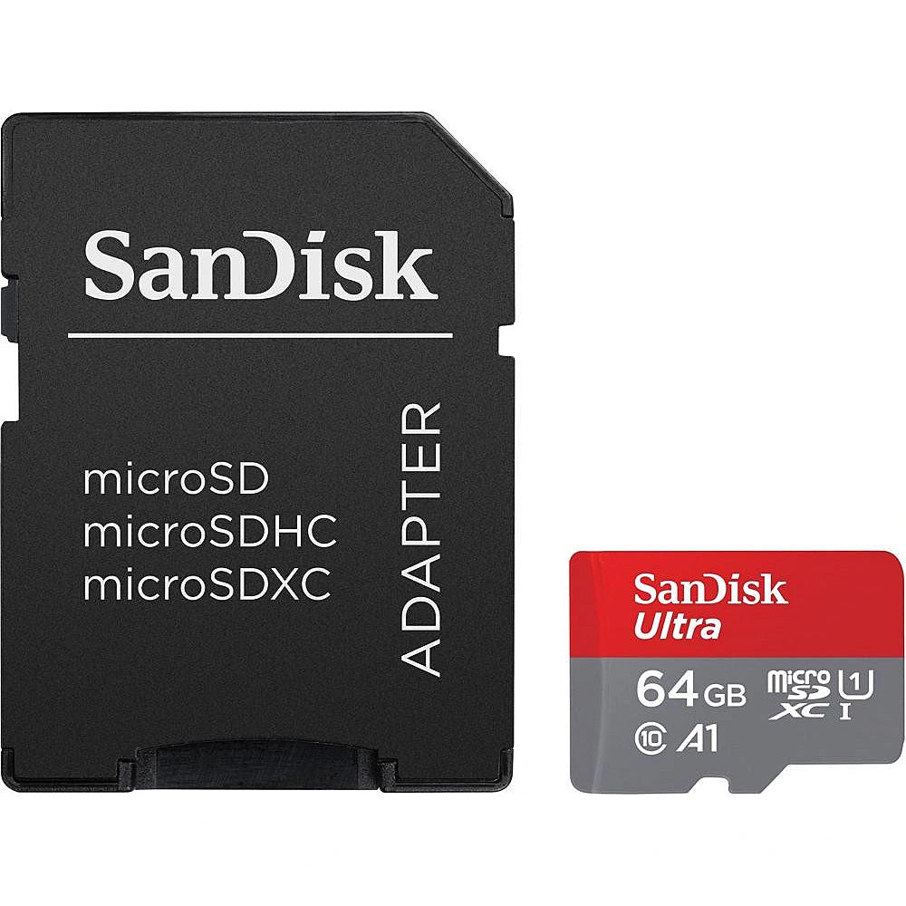Paměťová karta microSDXC SanDisk Ultra Android A1, 64Gb, Třída 10 / UHS-1 U1, S adaptérem SDSQUAB-064G-GN6MA