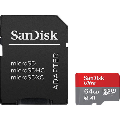 Paměťová karta microSDXC SanDisk Ultra Android A1, 64Gb, Třída 10 / UHS-1 U1, S adaptérem SDSQUAB-064G-GN6MA