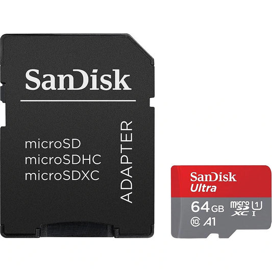 Paměťová karta microSDXC SanDisk Ultra Android A1, 64Gb, Třída 10 / UHS-1 U1, S adaptérem SDSQUAB-064G-GN6MA