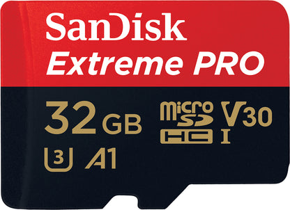 Paměťová karta microSDHC SanDisk Extreme Pro, 32Gb, Třída 10 / UHS-1 U3, S adaptérem SDSQXCG-032G-GN6MA