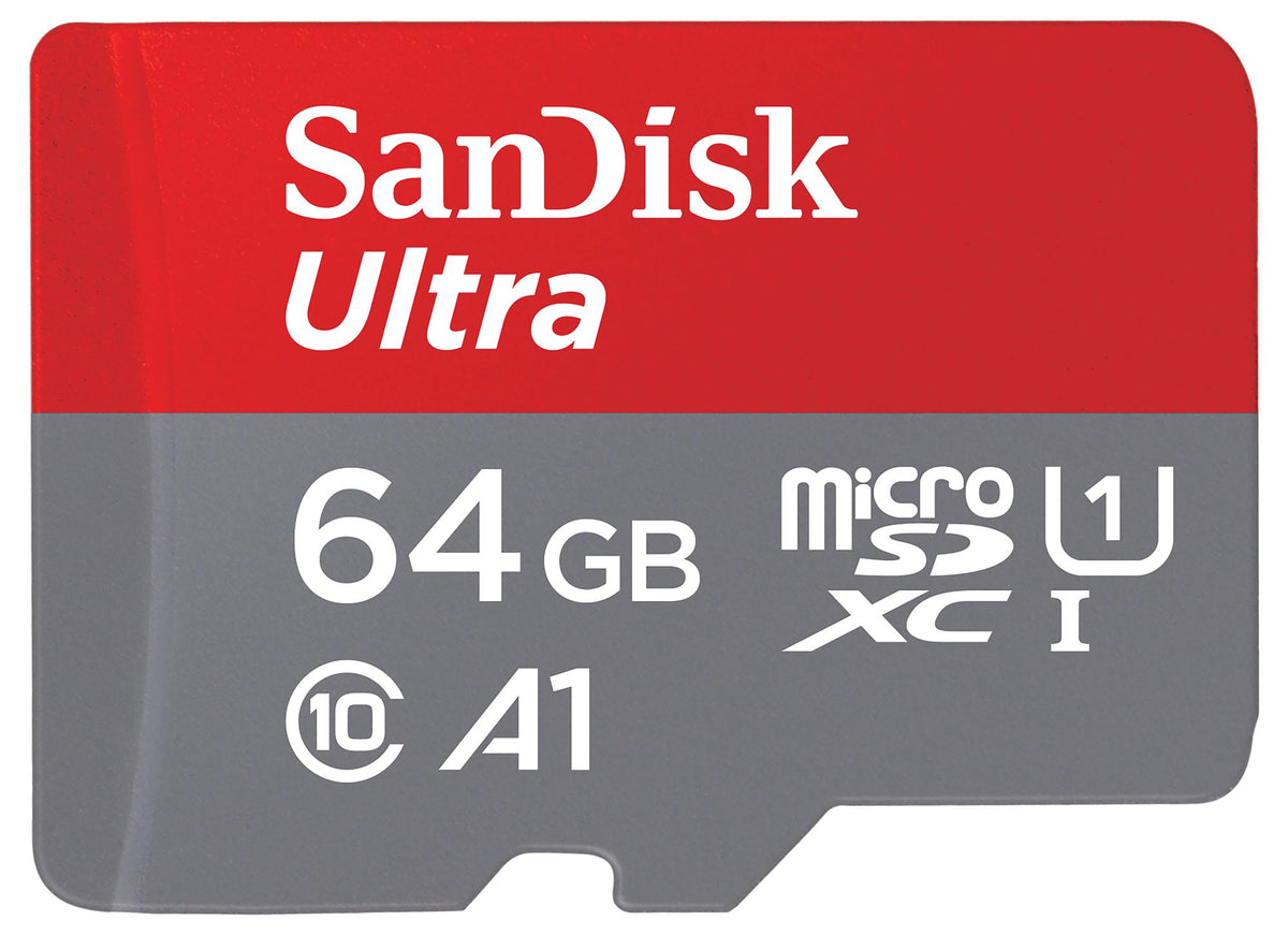 Paměťová karta microSDXC SanDisk Ultra Android A1, 64Gb, Třída 10 / UHS-1 U1, S adaptérem SDSQUAB-064G-GN6MA