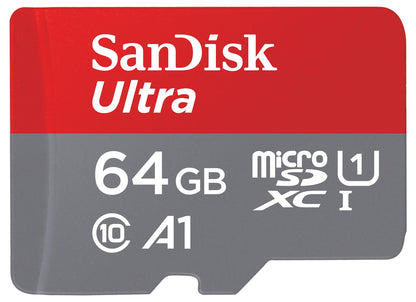 Paměťová karta microSDXC SanDisk Ultra Android A1, 64Gb, Třída 10 / UHS-1 U1, S adaptérem SDSQUAB-064G-GN6MA
