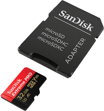 Paměťová karta microSDHC SanDisk Extreme Pro, 32Gb, Třída 10 / UHS-1 U3, S adaptérem SDSQXCG-032G-GN6MA