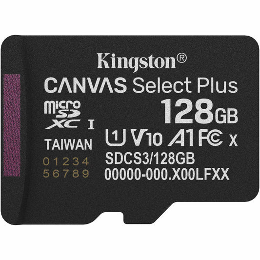 Paměťová karta microSDXC Kingston Canvas Select Plus Android A1, 128Gb, Třída 10 / UHS-1 U1 SDCS3/128GBSP