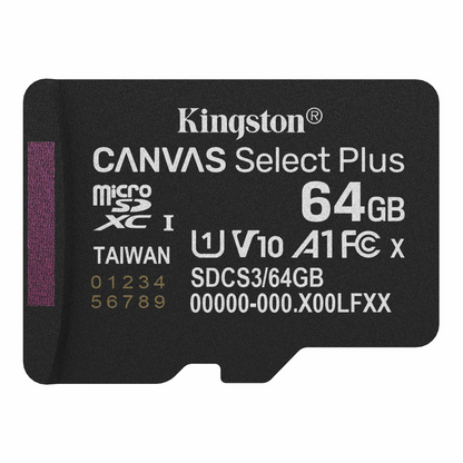 Paměťová karta microSDXC Kingston Canvas Select Plus Android A1, 64Gb, Třída 10 / UHS-1 U1 SDCS3/64GBSP