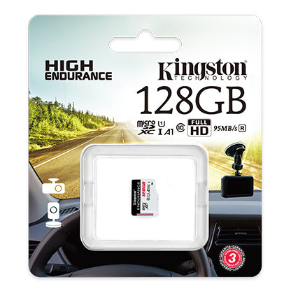 Paměťová karta microSDXC Kingston Endurance, 128Gb, Třída 10 / UHS-1 U1 SDCE/128GB