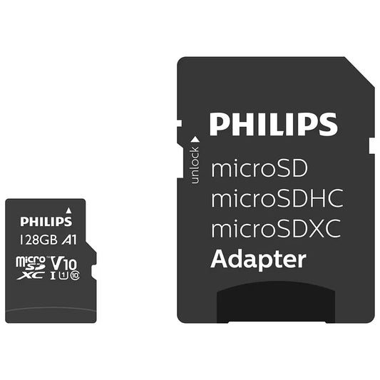 Paměťová karta microSDXC Philips, 128Gb, Třída 10 / UHS-1 U1, S adaptérem FM12MP45B/10
