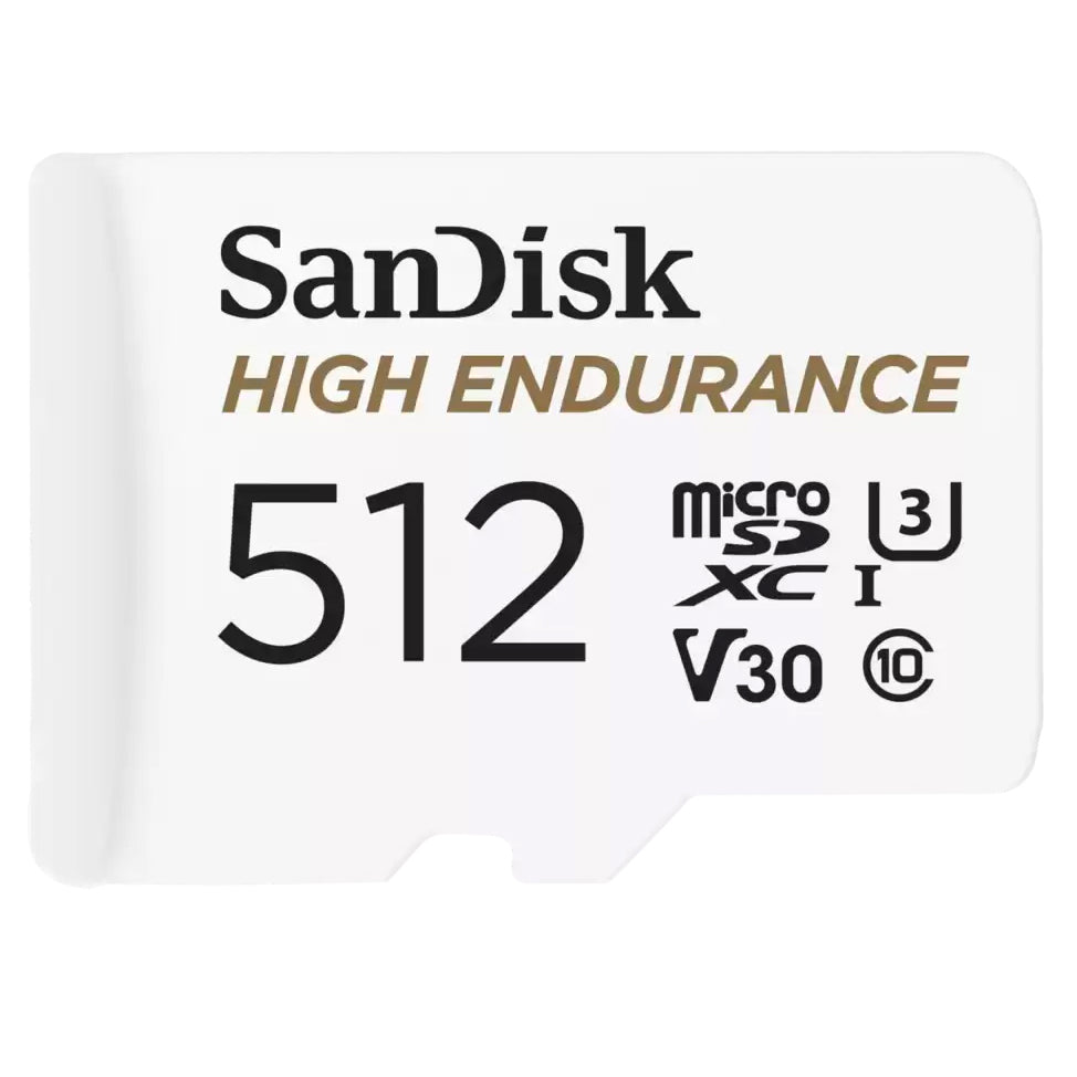 Paměťová karta microSDXC SanDisk High Endurance, 512Gb, Třída 10 / UHS-1 U3, S adaptérem SDSQQNR-512G-GN6IA