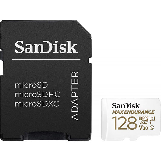 Paměťová karta microSDXC SanDisk MAX Endurance, 128Gb, Třída 10 / UHS-1 U3, S adaptérem SDSQQVR-128G-GN6IA