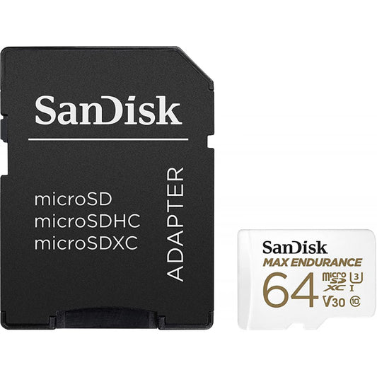 Paměťová karta microSDXC SanDisk MAX Endurance, 64Gb, Třída 10 / UHS-1 U3, S adaptérem SDSQQVR-064G-GN6IA