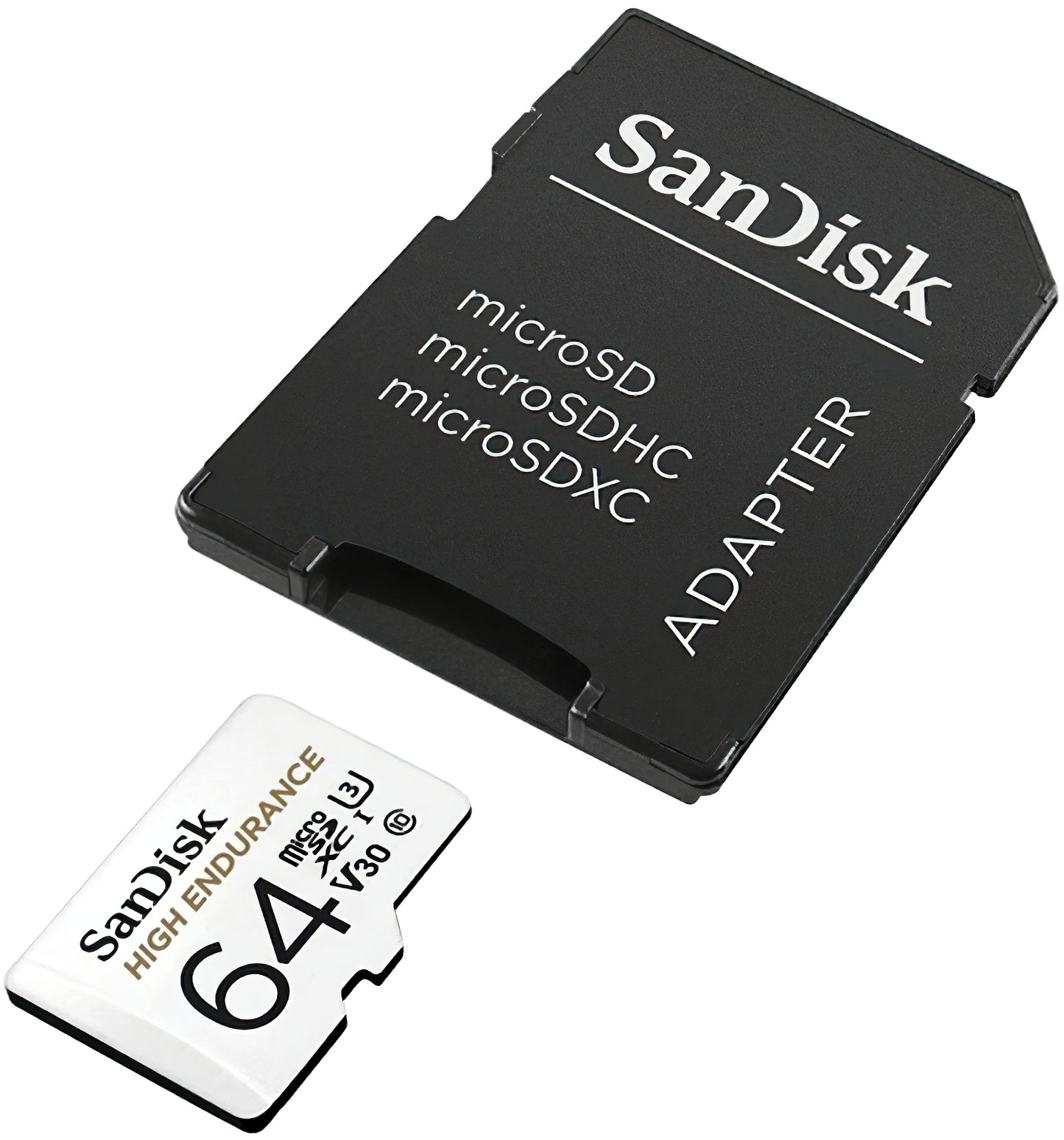 Paměťová karta microSDXC SanDisk High Endurance, 64Gb, Třída 10 / UHS-1 U3, S adaptérem SDSQQNR-064G-GN6IA