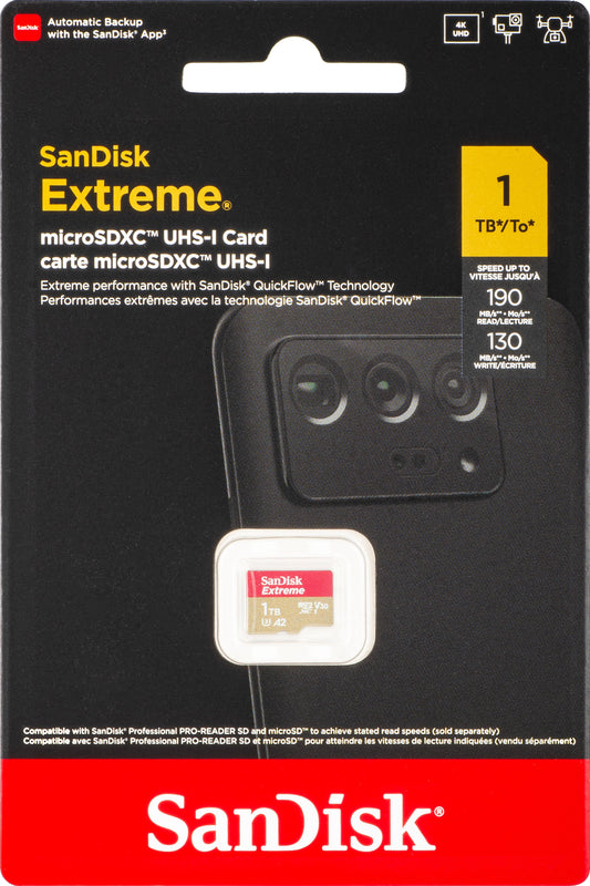 Paměťová karta microSDXC SanDisk Extreme, 1TB, Třída 10 / UHS-1 U3 SDSQXAV-1T00-GN6MN
