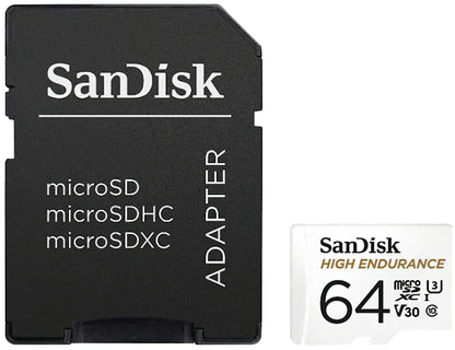 Paměťová karta microSDXC SanDisk High Endurance, 64Gb, Třída 10 / UHS-1 U3, S adaptérem SDSQQNR-064G-GN6IA