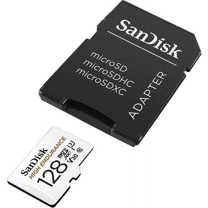 SanDisk High Endurance microSDXC Memory Card, 128Gb, Class 10 / UHS-1 U3, With Adapter SDSQQNR-128G-GN6IA