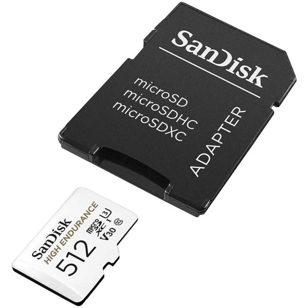 Paměťová karta microSDXC SanDisk High Endurance, 512Gb, Třída 10 / UHS-1 U3, S adaptérem SDSQQNR-512G-GN6IA