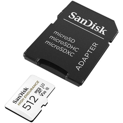 Paměťová karta microSDXC SanDisk High Endurance, 512Gb, Třída 10 / UHS-1 U3, S adaptérem SDSQQNR-512G-GN6IA