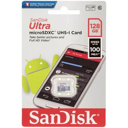 Paměťová karta microSDXC SanDisk Ultra, 128Gb, Třída 10 SDSQUNR-128G-GN6MN