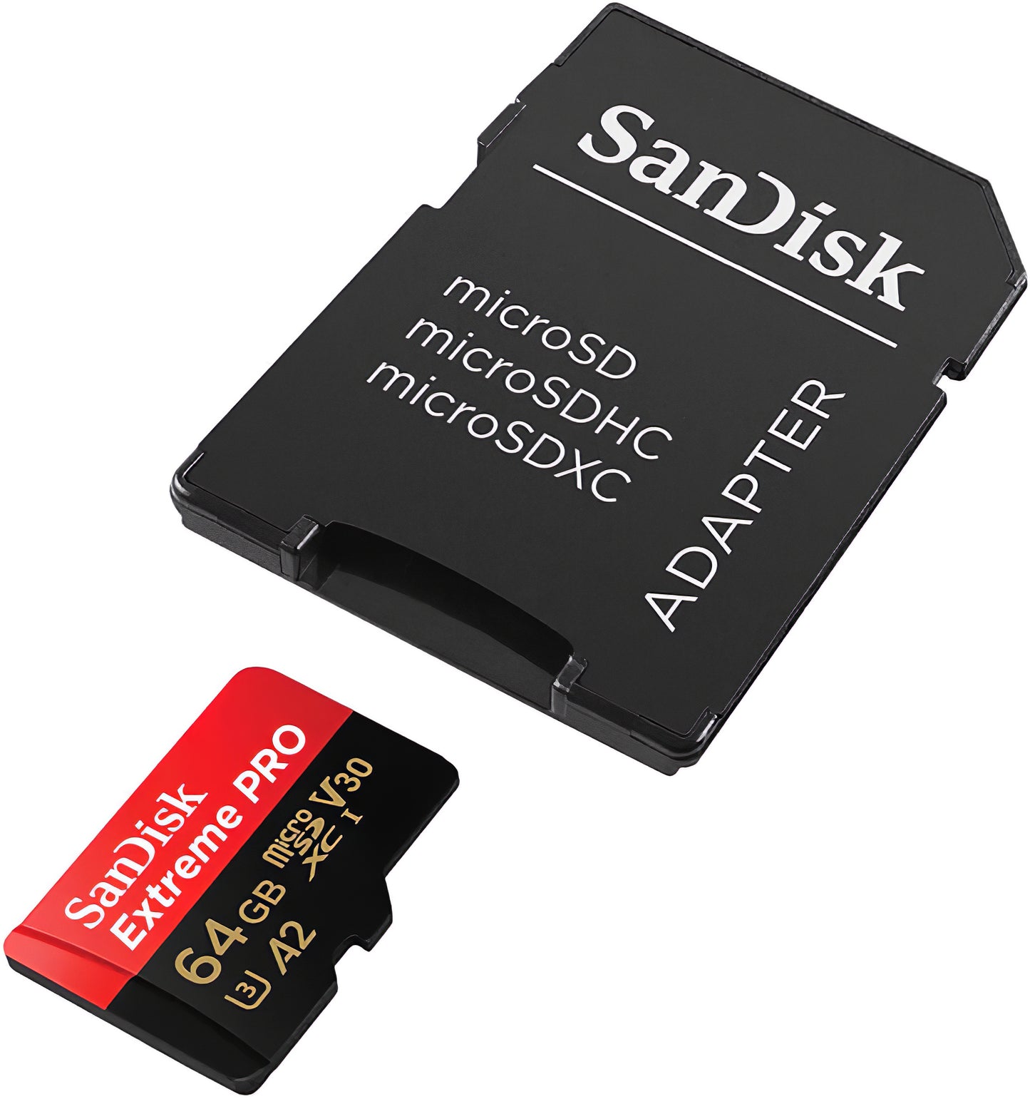 Paměťová karta microSDXC SanDisk Extreme Pro, 64Gb, Třída 10 / UHS-1 U3, S adaptérem SDSQXCU-064G-GN6MA