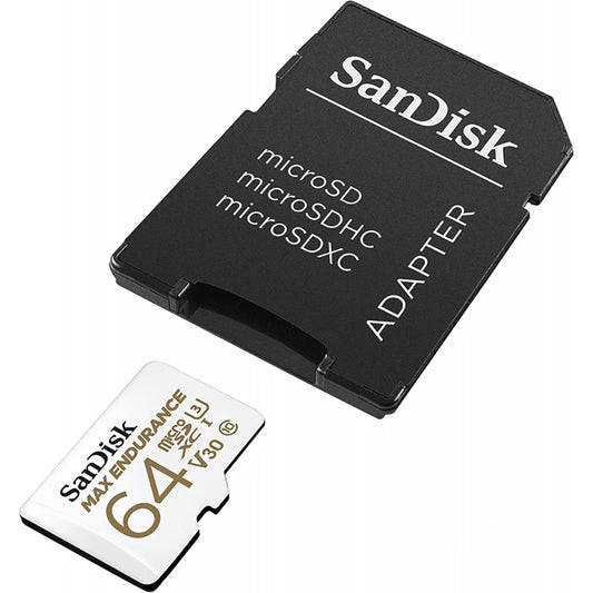 Paměťová karta microSDXC SanDisk MAX Endurance, 64Gb, Třída 10 / UHS-1 U3, S adaptérem SDSQQVR-064G-GN6IA