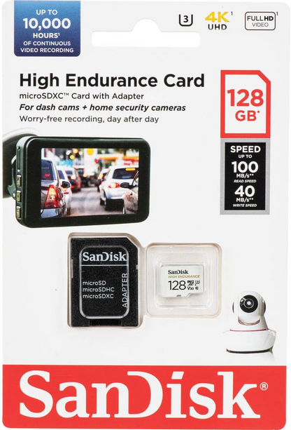 Paměťová karta microSDXC SanDisk High Endurance, 128Gb, Třída 10 / UHS-1 U3, S adaptérem SDSQQNR-128G-GN6IA