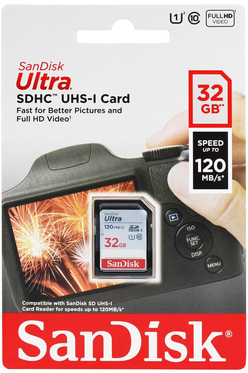 Paměťová karta SDHC SanDisk Ultra, 32Gb, Třída 10 / UHS-1 U1 SDSDUN4-032G-GN6IN