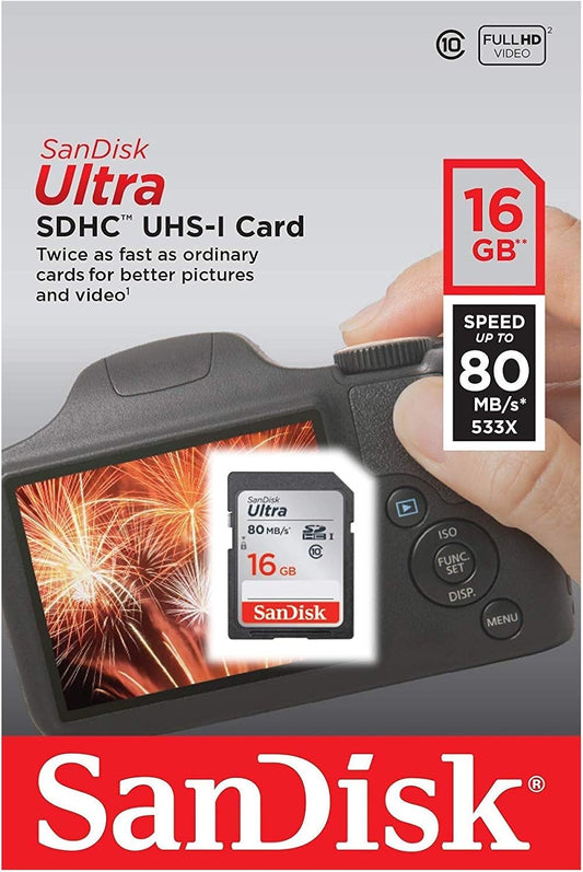 Paměťová karta SDHC SanDisk Ultra, 16GB, Třída 10 SDSDUNC-016G-GN6IN