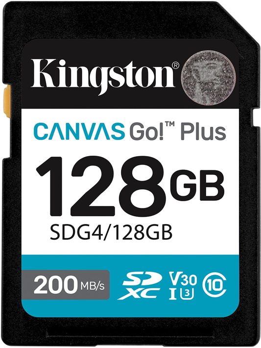 Paměťová karta SDXC Kingston Canvas Go Plus, 128GB, Třída 10 / UHS-1 U3 SDG4/128GB