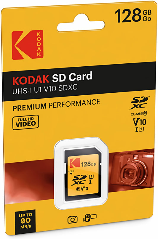 Paměťová karta SDXC Kodak Premium Performance, 128GB, Třída 10 / UHS-1 U1 EKMSD128GXC10K
