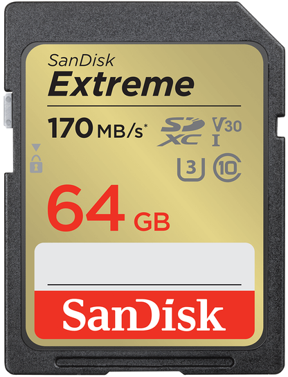 Paměťová karta SDXC SanDisk Extreme, 64Gb, Třída 10 / UHS-1 U3 SDSDXV2-064G-GNCIN