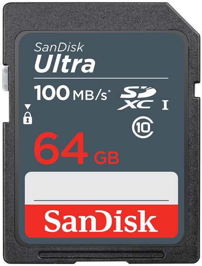 Paměťová karta SDXC SanDisk Ultra, 64Gb, Třída 10 SDSDUNR-064G-GN3IN