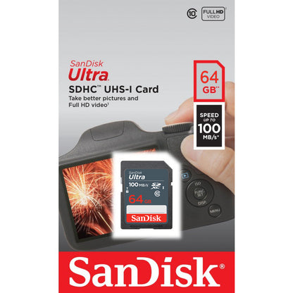 Paměťová karta SDXC SanDisk Ultra, 64Gb, Třída 10 SDSDUNR-064G-GN3IN