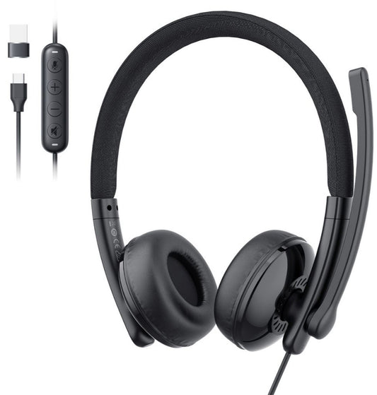 Call centrum sluchátka USB-C / USB-A EMEET GeniusCall HS50, černá