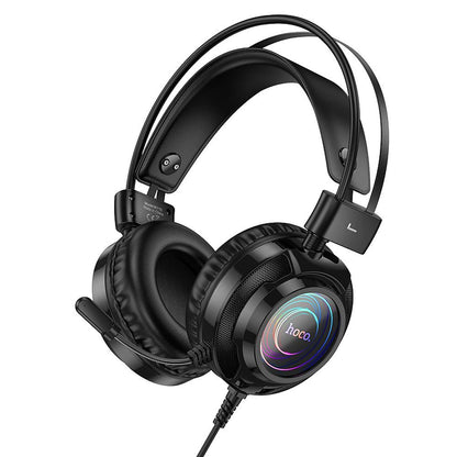 Herní sluchátka 3,5mm HOCO W110, RGB, černá