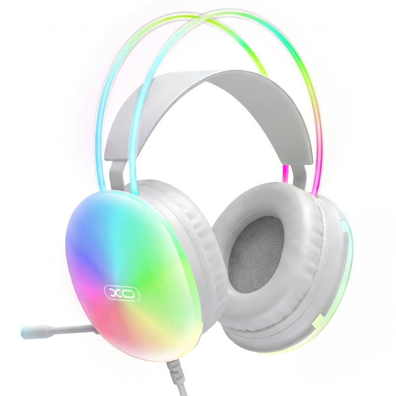 Gamingová sluchátka 3,5 mm XO Design GE11, RGB, bílá