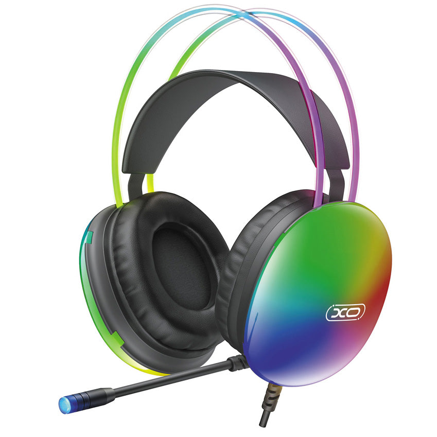 Gamingová sluchátka 3,5mm XO Design GE11, RGB, černá