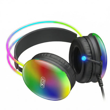 Gamingová sluchátka 3,5mm XO Design GE11, RGB, černá