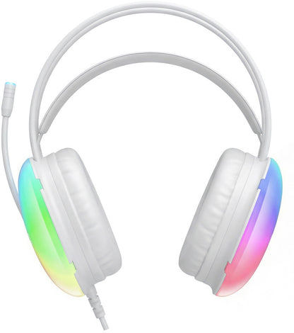 Gamingová sluchátka 3,5 mm XO Design GE11, RGB, bílá