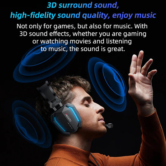 Sluchátka pro hraní 3.5mm Yesido EK03, RGB, 2m, černé