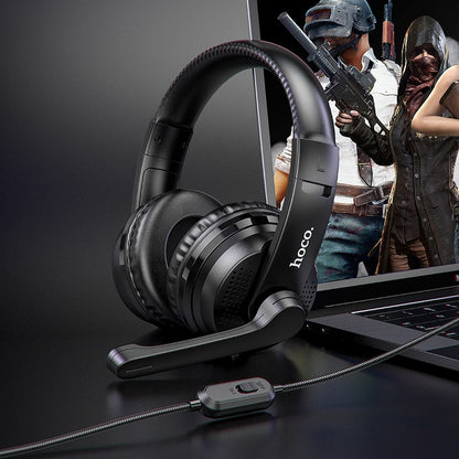 Gamingová sluchátka 3,5 mm HOCO W103, černá