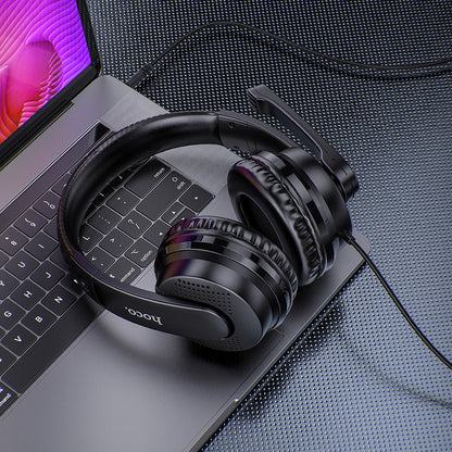 Gamingová sluchátka 3,5 mm HOCO W103, černá